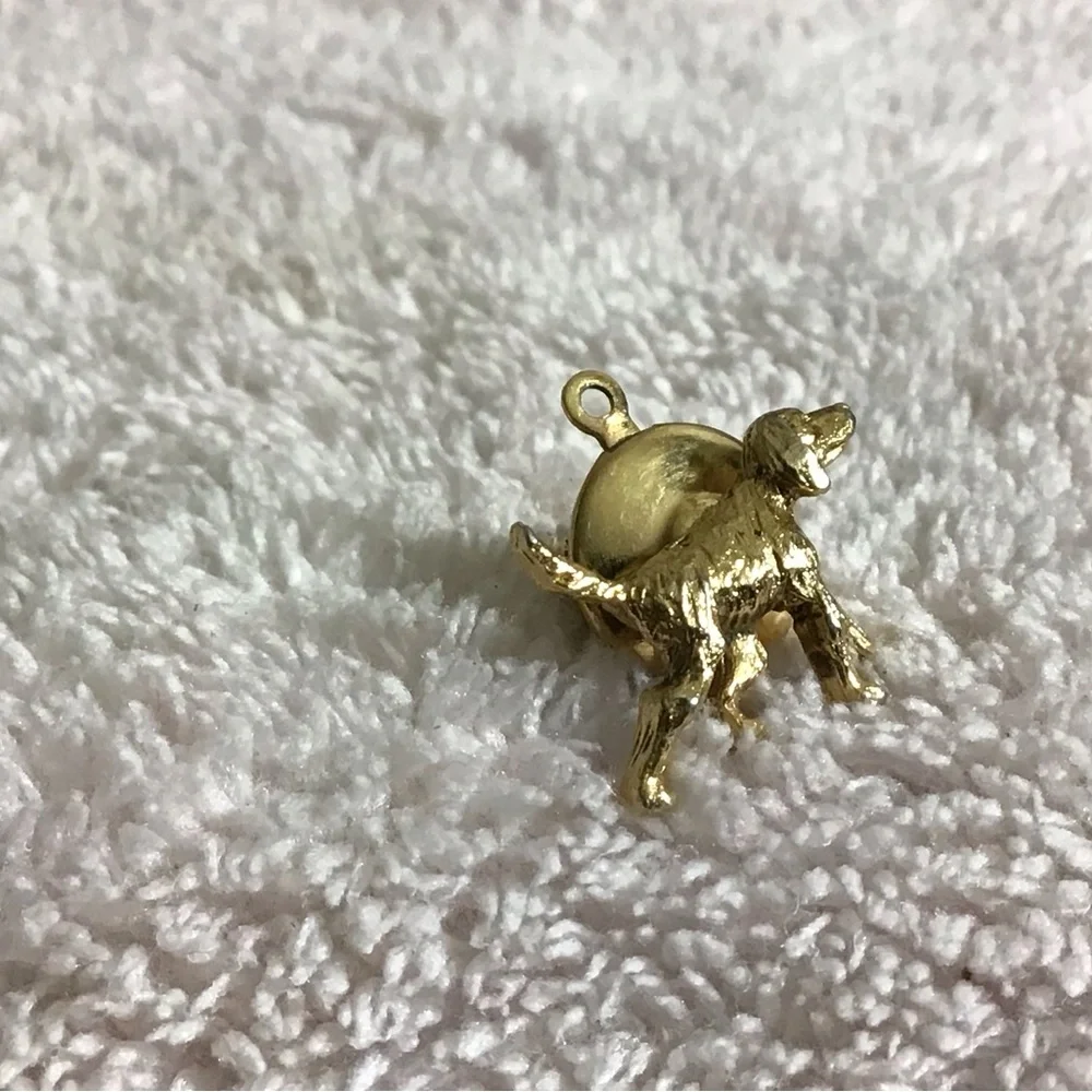 Gold Dog Charm Pendant for Small Pets